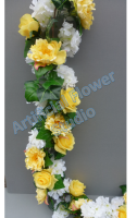 Luxurious Garland with yellow roses and peonies